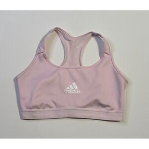 Women's Adidas Baby Pink Aeroready Sports Bra Sz L Large Pilates Gym Yoga Active